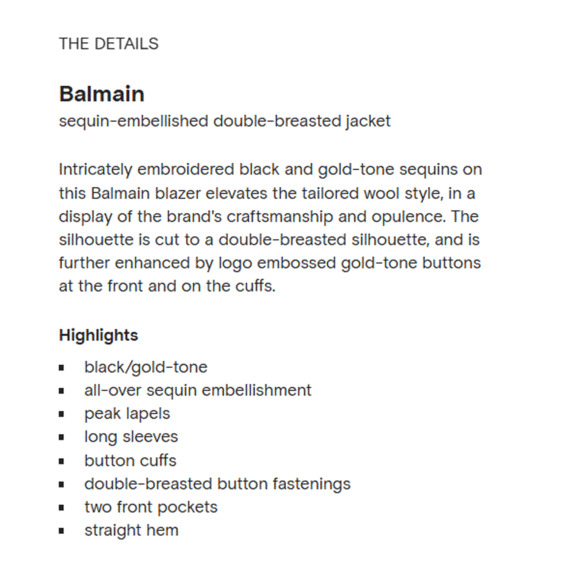 Balmain Blazer 40/US 8/ M Gold Sequin Peak Lapel Double-Breasted NWT $3995 - Picture 15 of 15